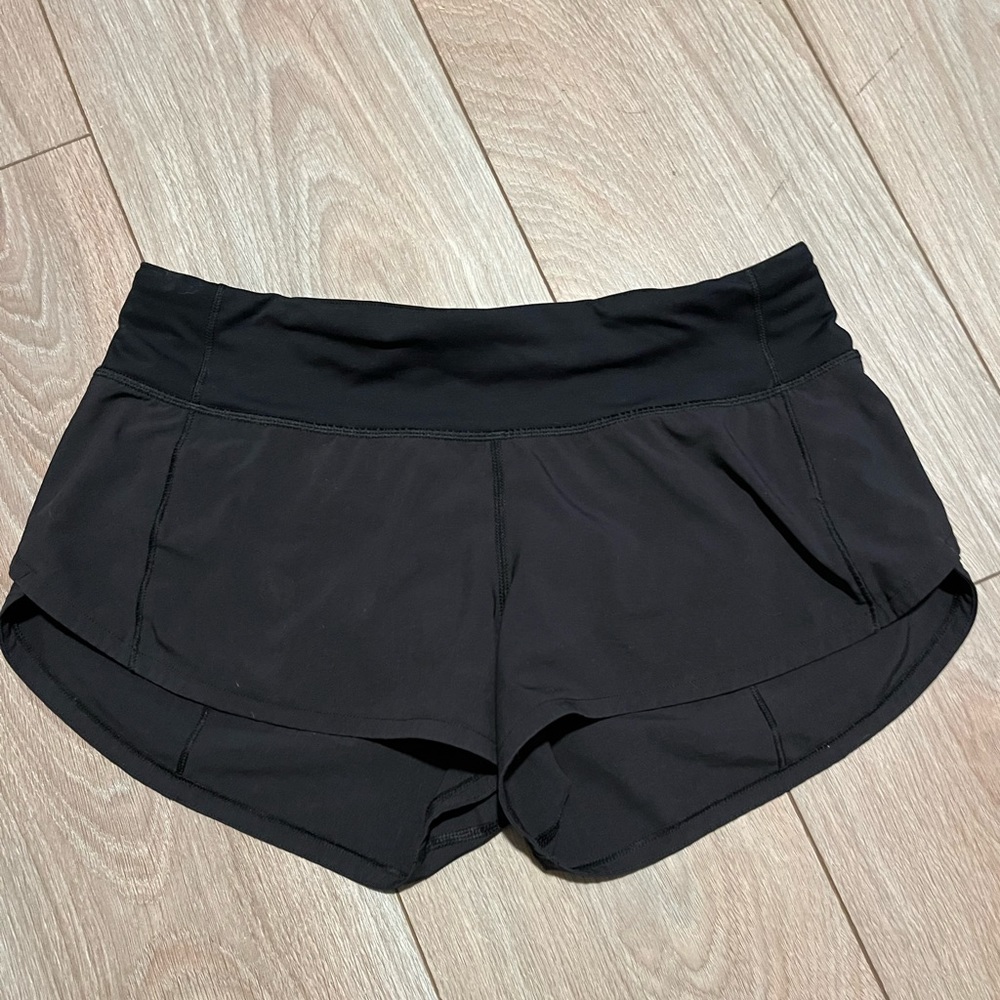 Black lululemon speed up shorts